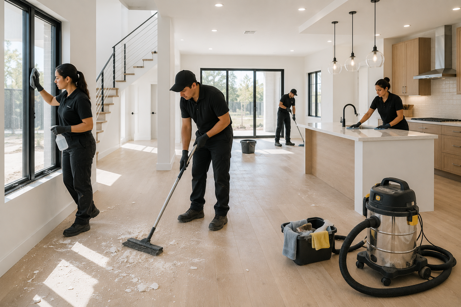 Craft Professionals team detailing a newly built interior